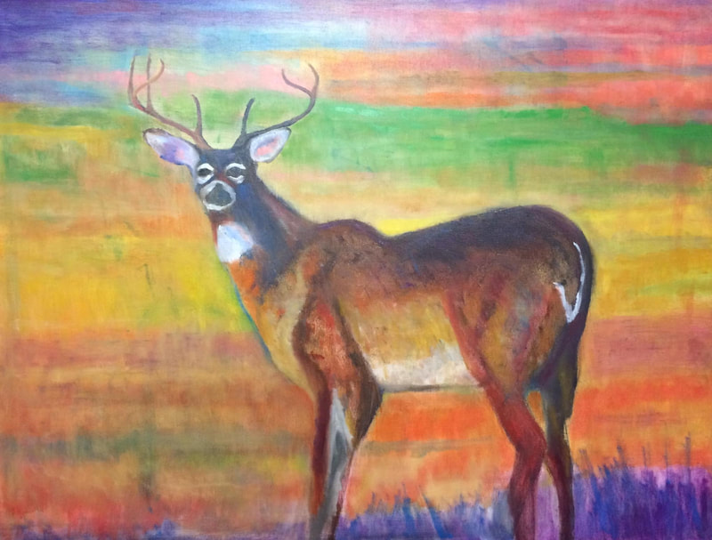 "Deer", $600, 30x40, Oil Paint
